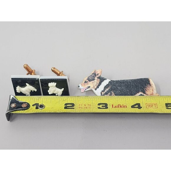 Corgi Dog Lover Jewelry Set With Brooch Cufflinks & Necklace‎ "All Corgi" - Picture 12 of 12
